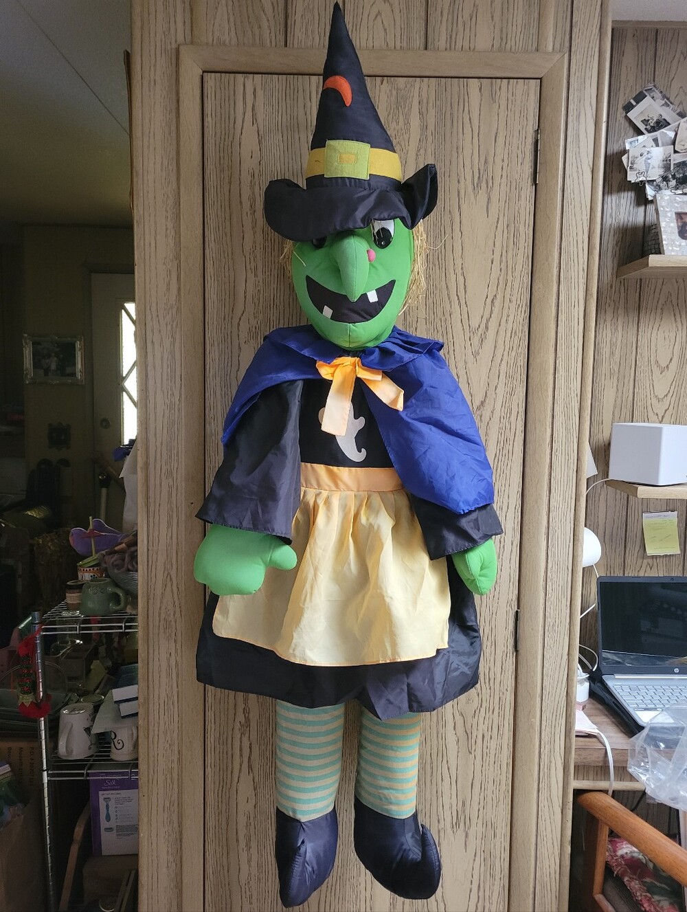 VINTAGE 90S Y2K GOFFA JUMBO WITCH 58" Life-size Plush HALLOWEEN Deco Door Hanger